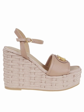 Moose-Print Calfskin Wedge Espadrillas