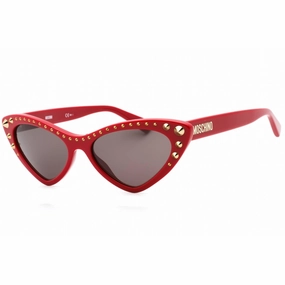 Moschino Women's Sunglasses - Grey Lens Red Cat Eye Plastic Frame | MOS093/S 0C9A IR