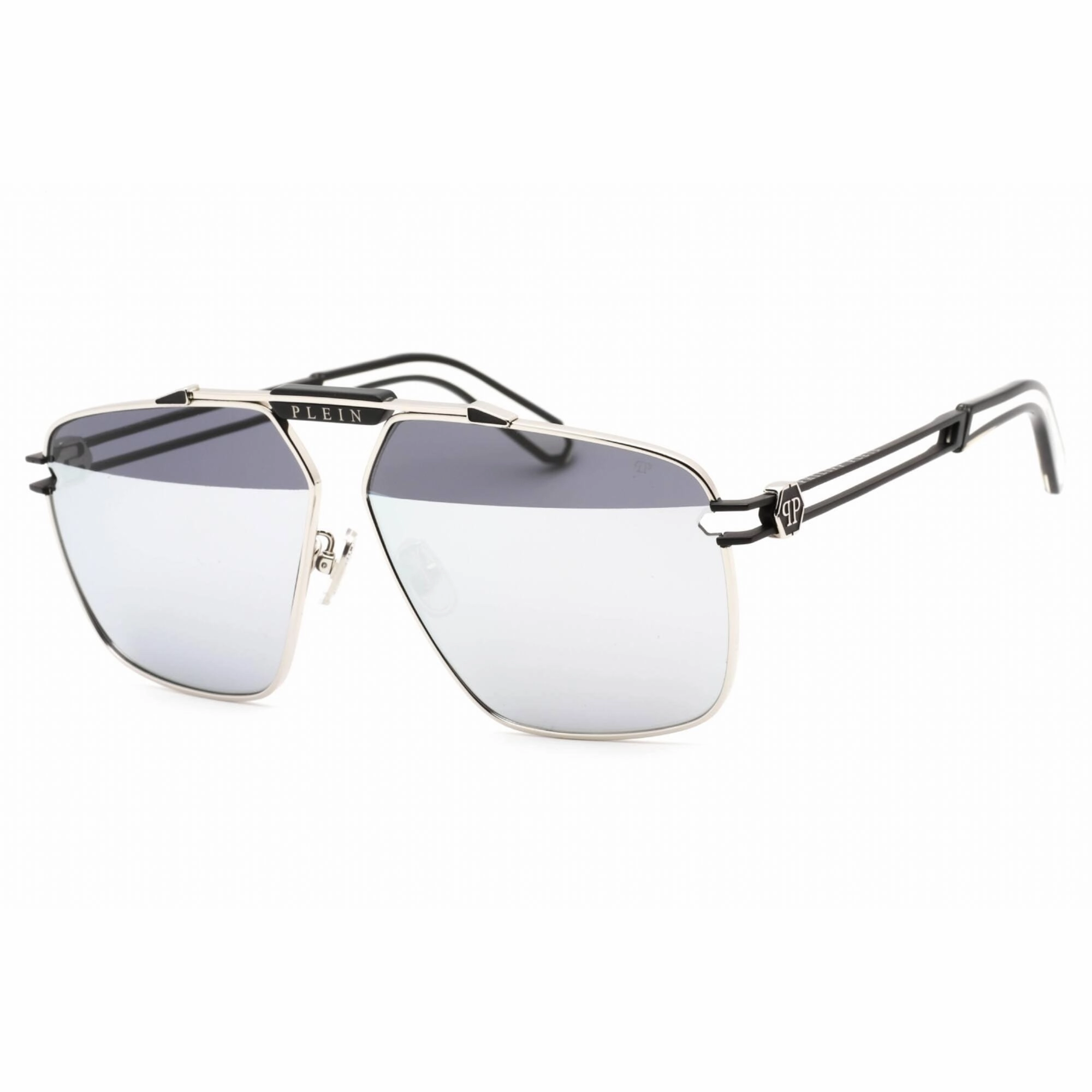 Philipp Plein Women's Sunglasses - Silver Metal Aviator Shape Frame | SPP049M K07X
