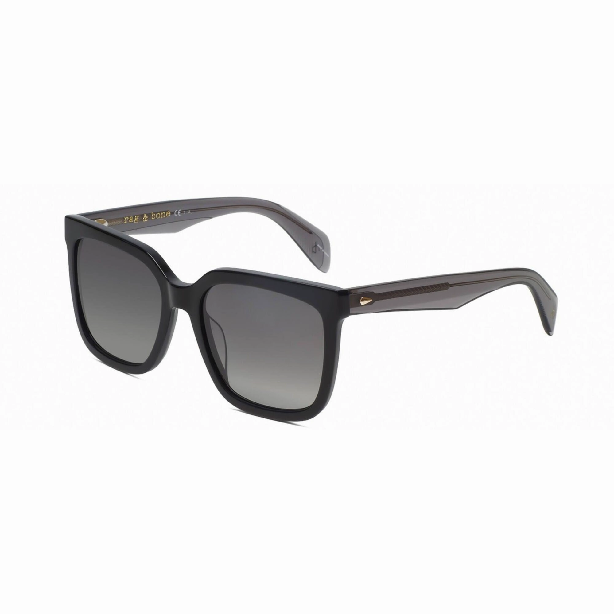 Rag and Bone Women's Sunglasses - Black Frame Polarized Grey Lens | RNB1018/S 02O5/WJ