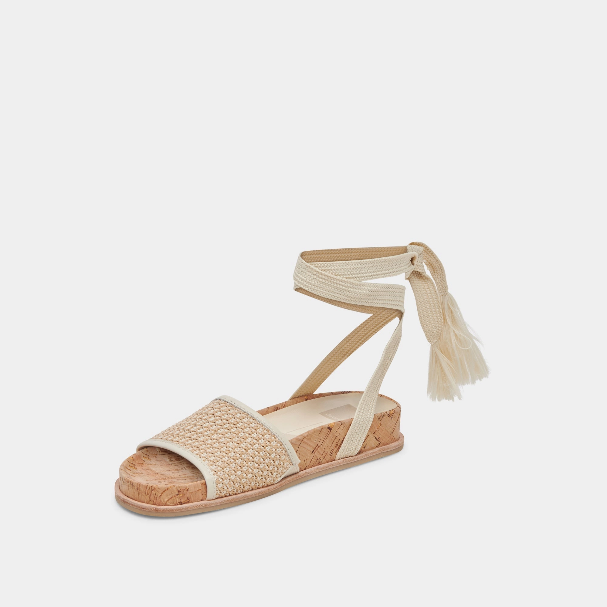 SALACY SANDALS WHITE NATURAL RAFFIA