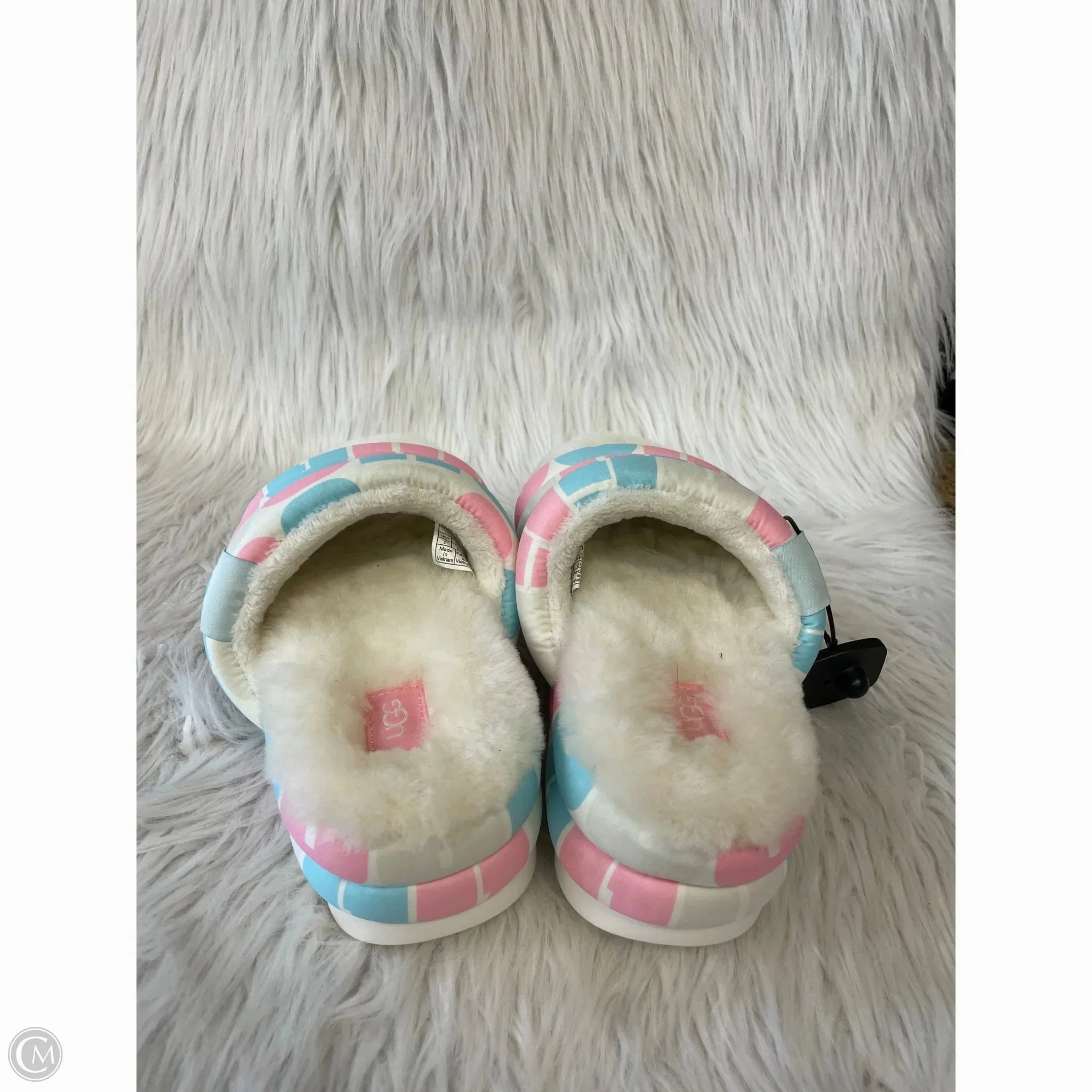Sandals Designer By Ugg In Blue & Pink, Size: 7
