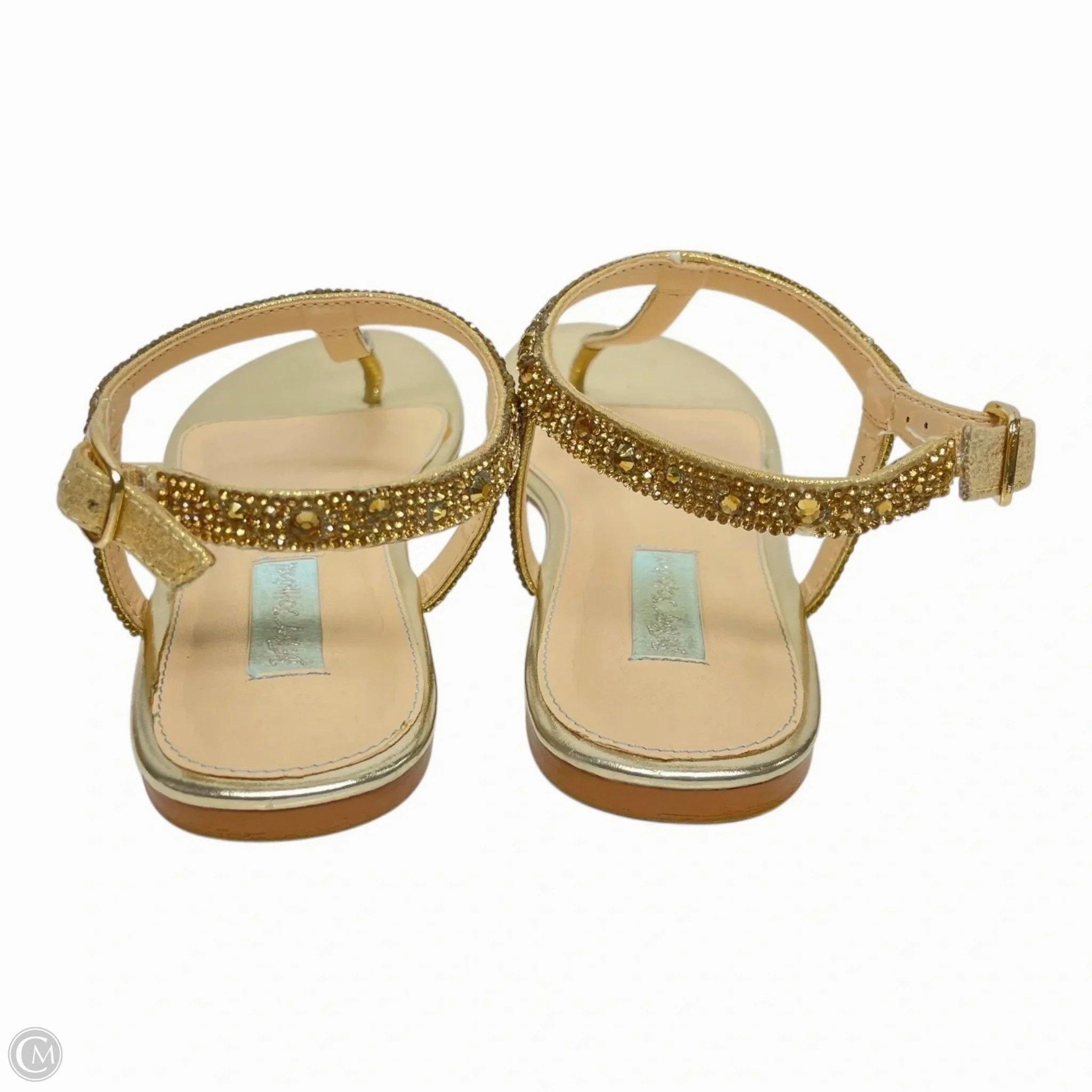 Sandals Flats By Betsey Johnson In Gold, Size: 8