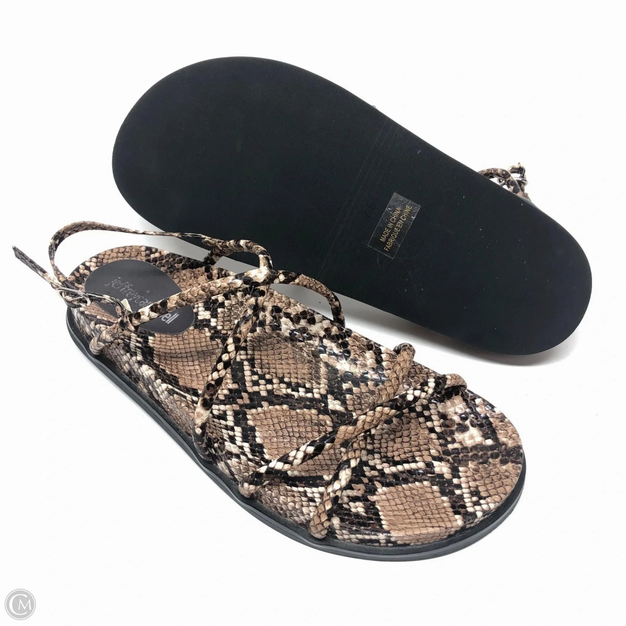 Sandals Flats By Jeffery Campbell In Snakeskin Print, Size: 7.5