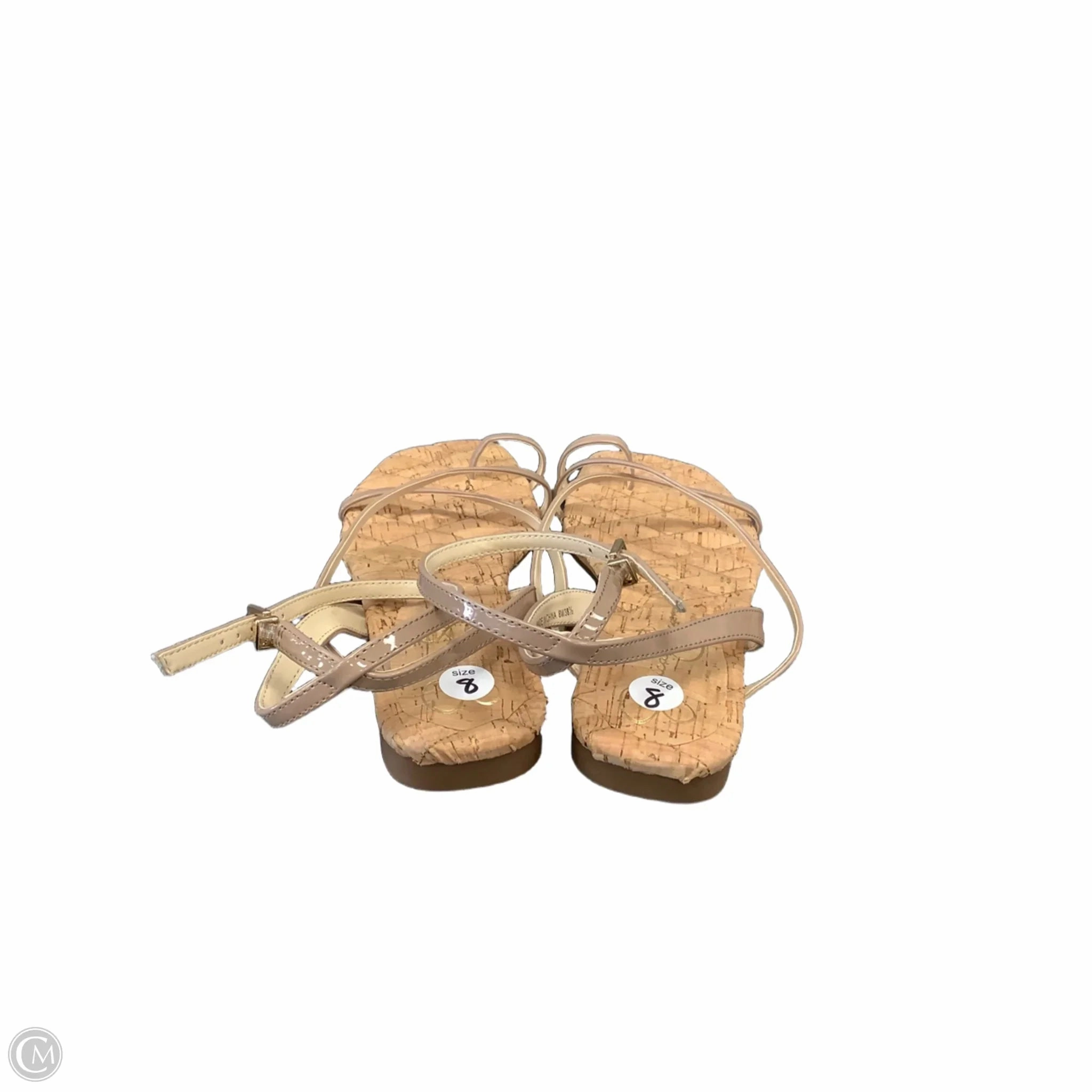 Sandals Flats By Jessica Simpson In Pink & Tan, Size: 8