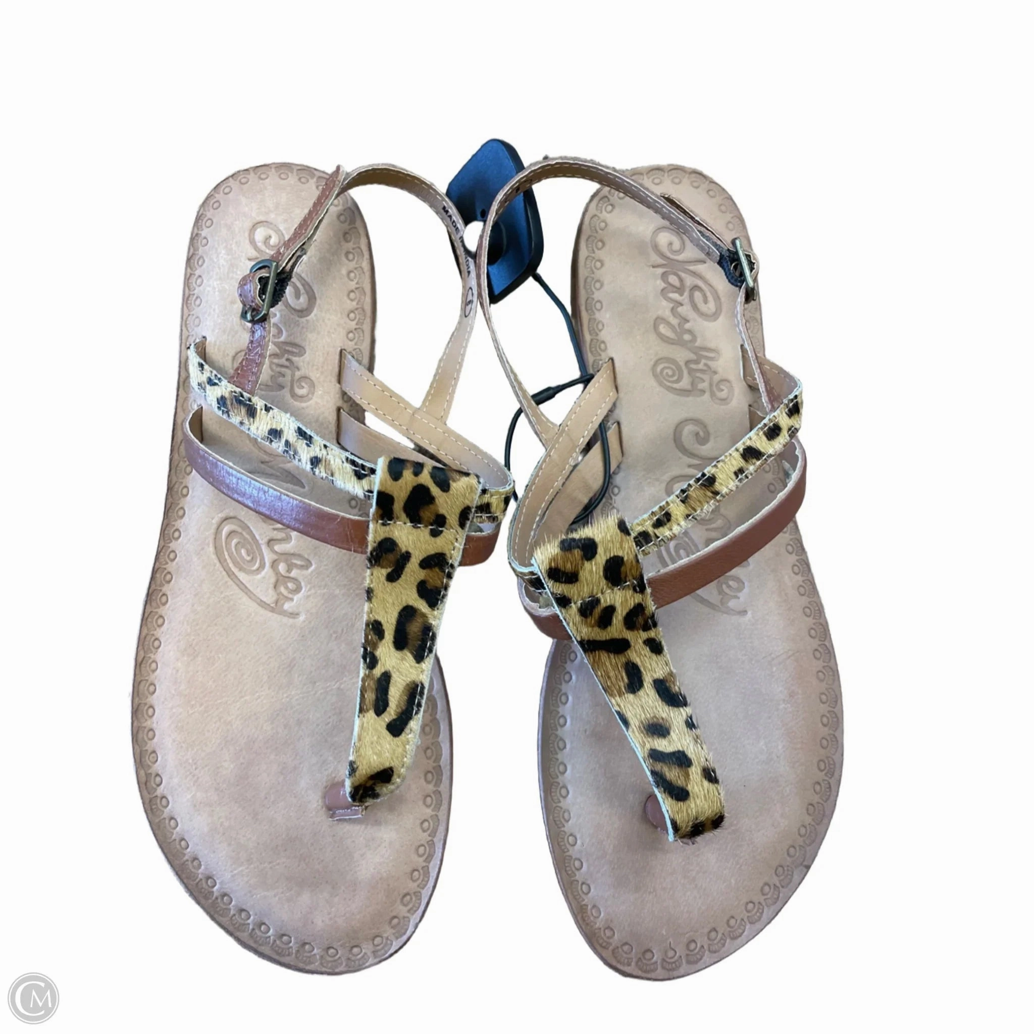 Sandals Flats By Naughty Monkey In Animal Print, Size: 8