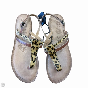 Sandals Flats By Naughty Monkey In Animal Print, Size: 8