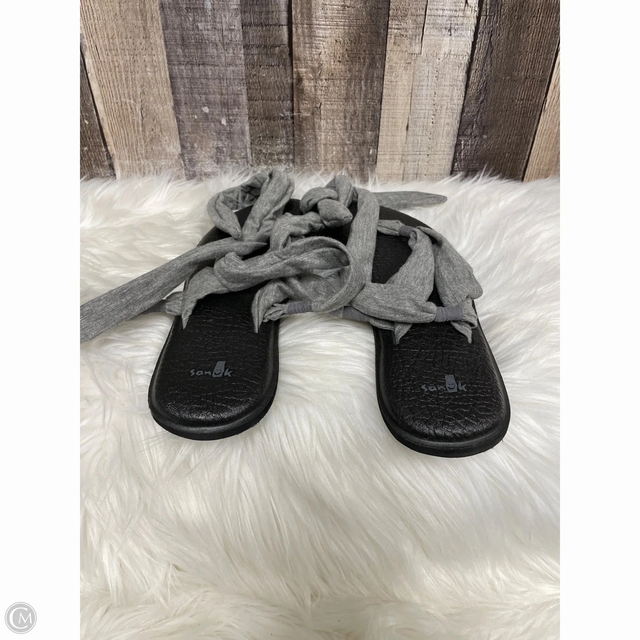 Sandals Flats By Sanuk In Grey, Size: 9
