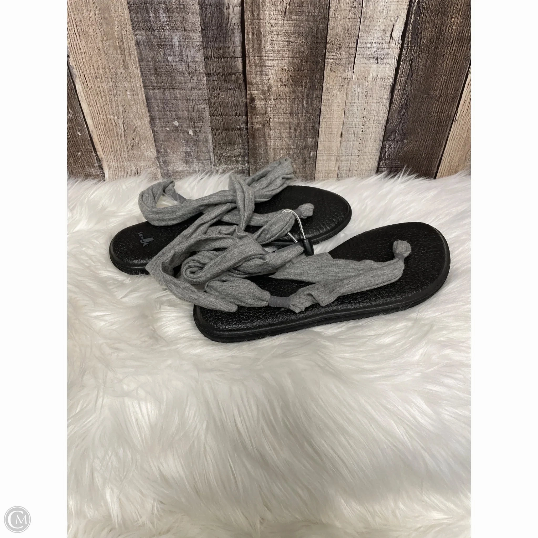 Sandals Flats By Sanuk In Grey, Size: 9