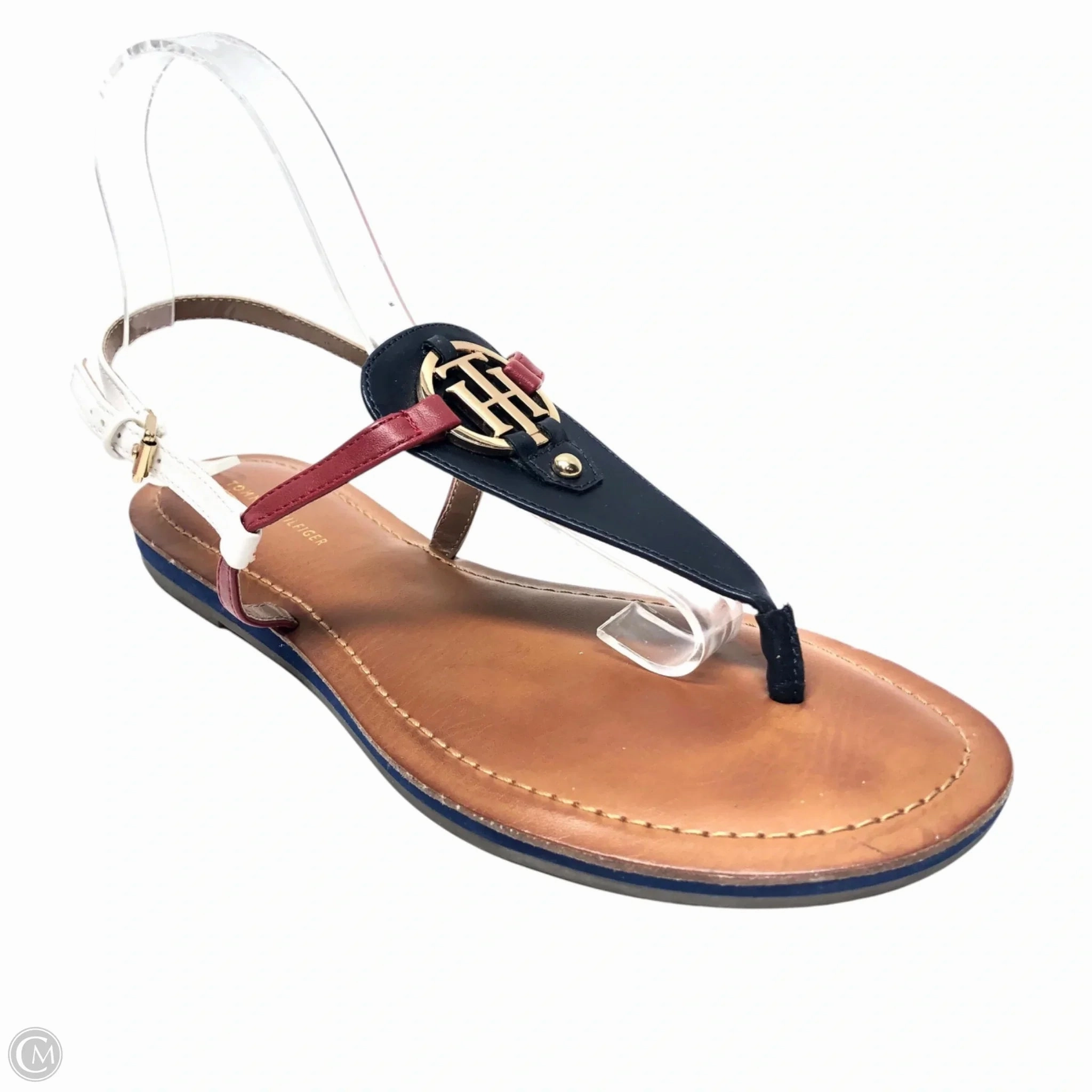 Sandals Flats By Tommy Hilfiger In Blue & Red & White, Size: 9