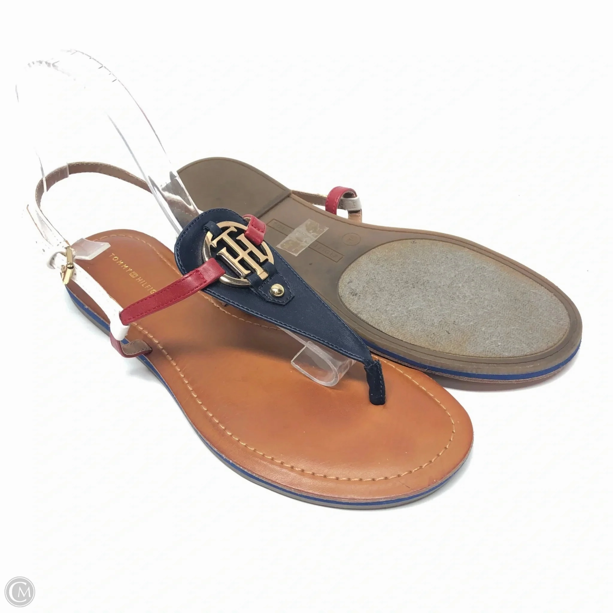 Sandals Flats By Tommy Hilfiger In Blue & Red & White, Size: 9