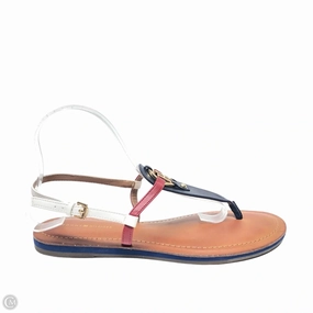 Sandals Flats By Tommy Hilfiger In Blue & Red & White, Size: 9
