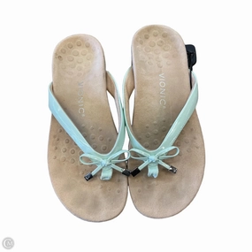 Sandals Flats By Vionic In Green, Size: 8