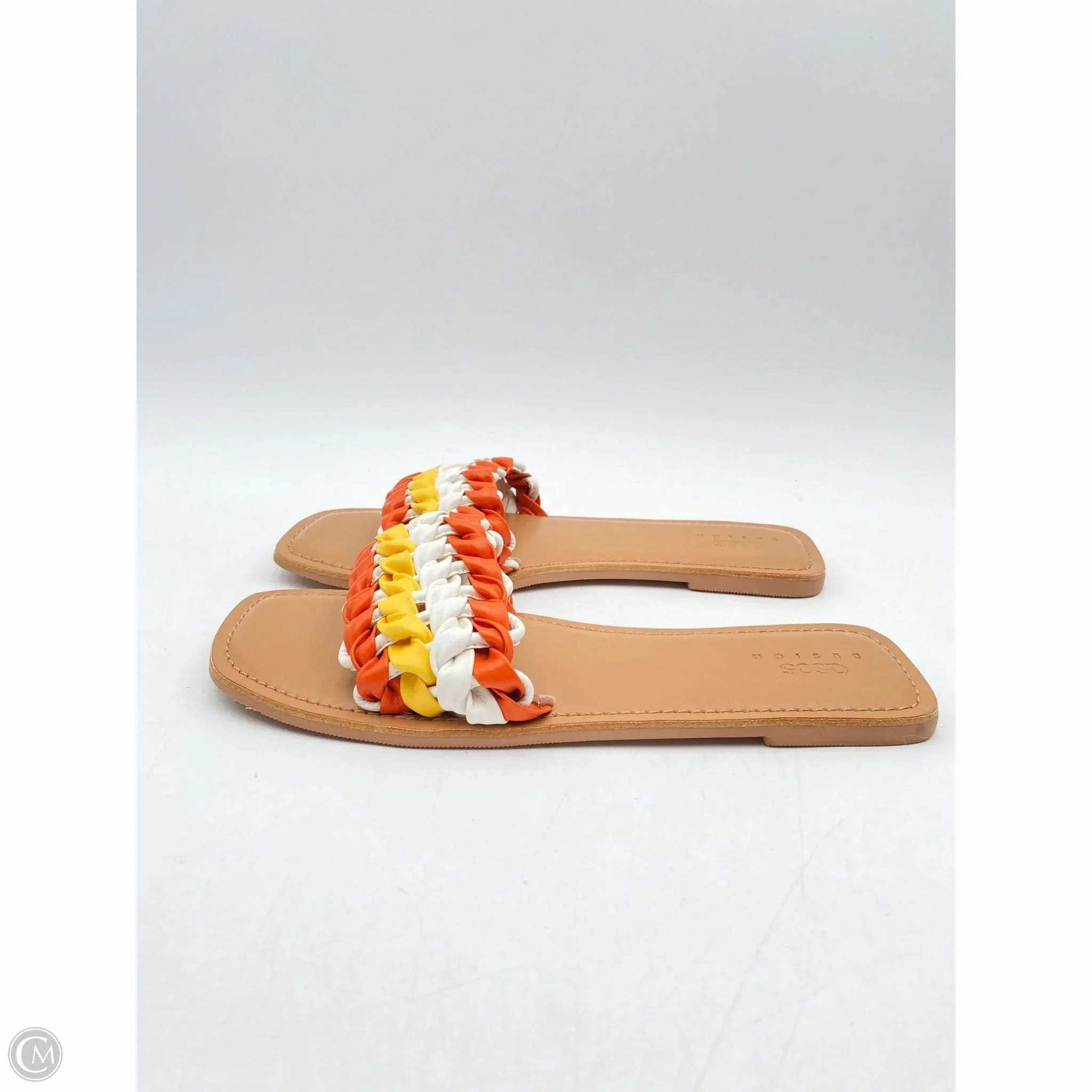 Sandals Flip Flops By Asos In Orange & White, Size: 9