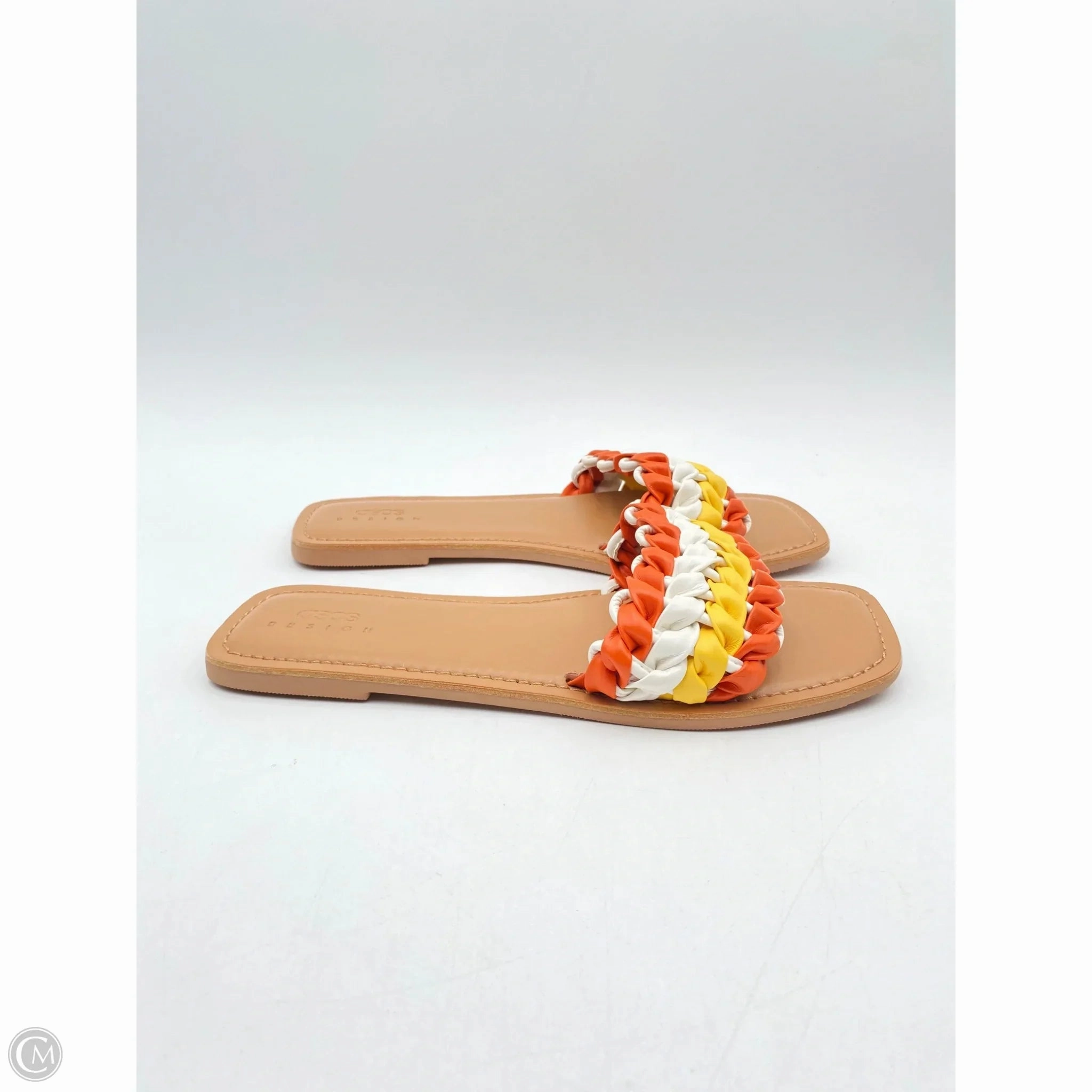 Sandals Flip Flops By Asos In Orange & White, Size: 9
