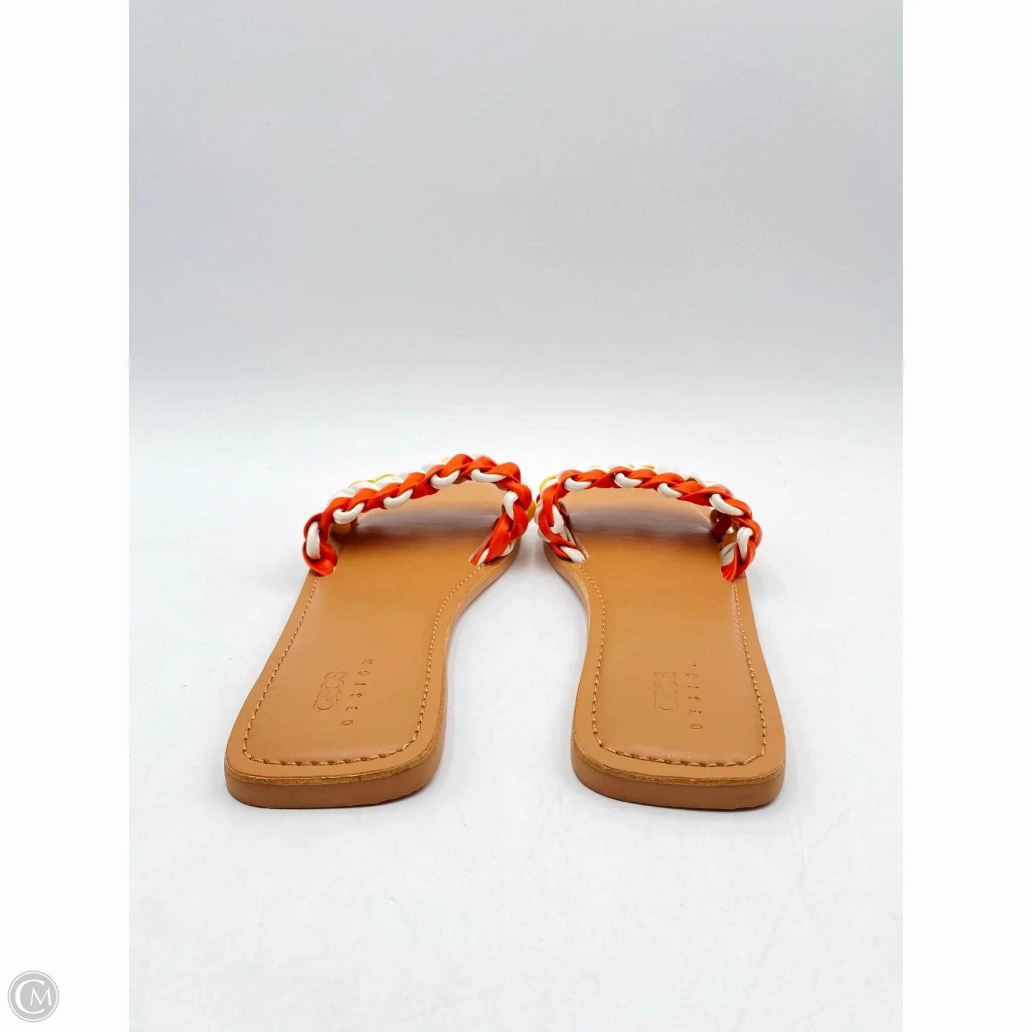 Sandals Flip Flops By Asos In Orange & White, Size: 9
