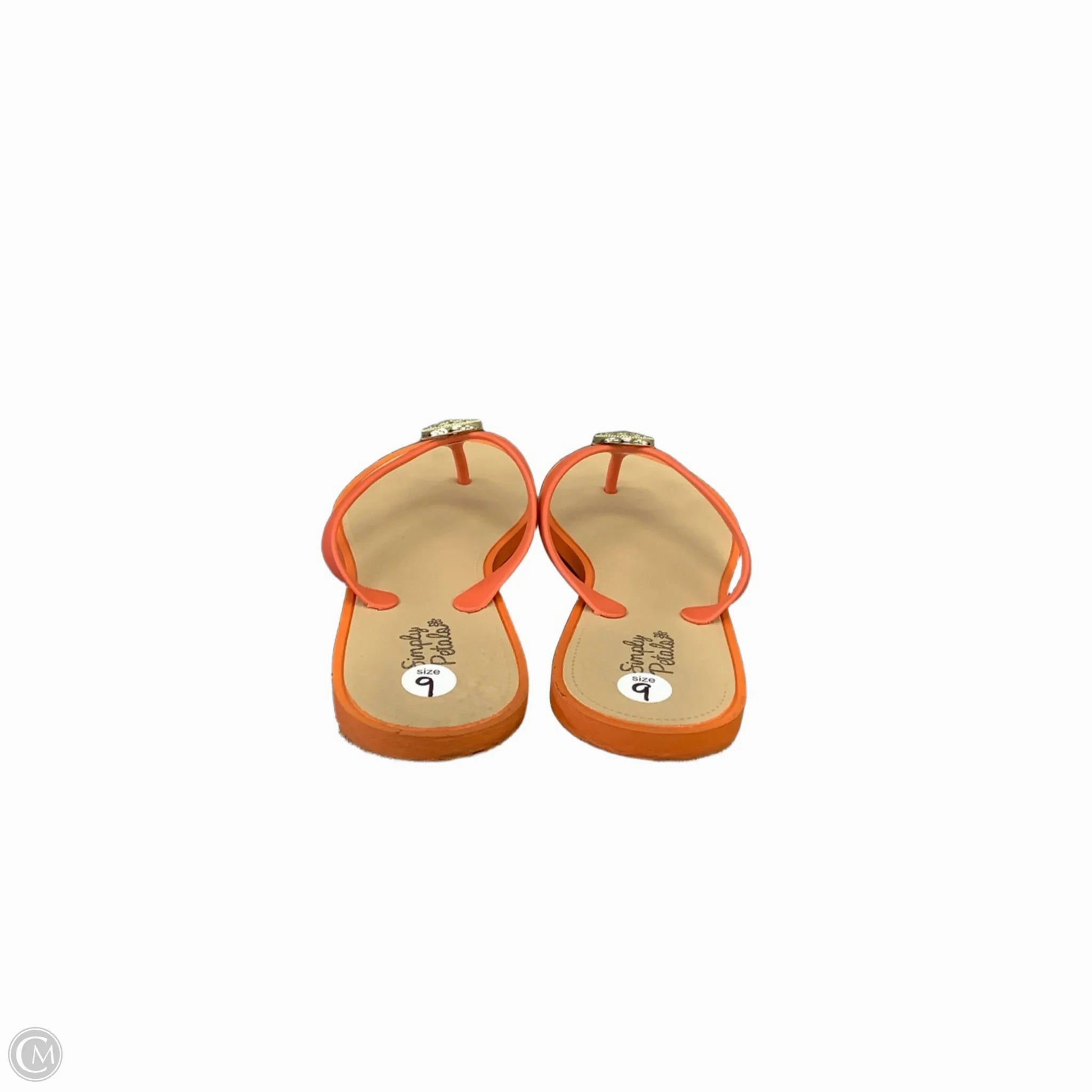 Sandals Flip Flops By Clothes Mentor In Orange & Tan, Size: 9