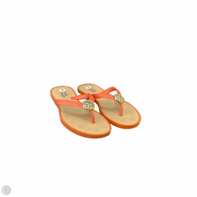 Sandals Flip Flops By Clothes Mentor In Orange & Tan, Size: 9
