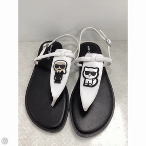 Sandals Flip Flops By Karl Lagerfeld In White, Size: 10