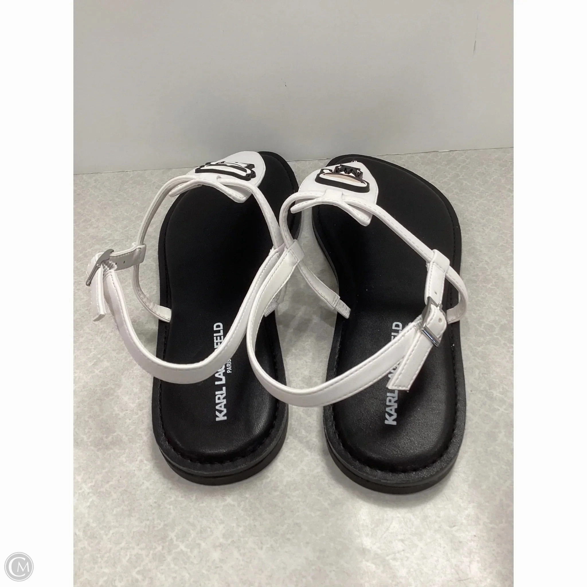 Sandals Flip Flops By Karl Lagerfeld In White, Size: 10
