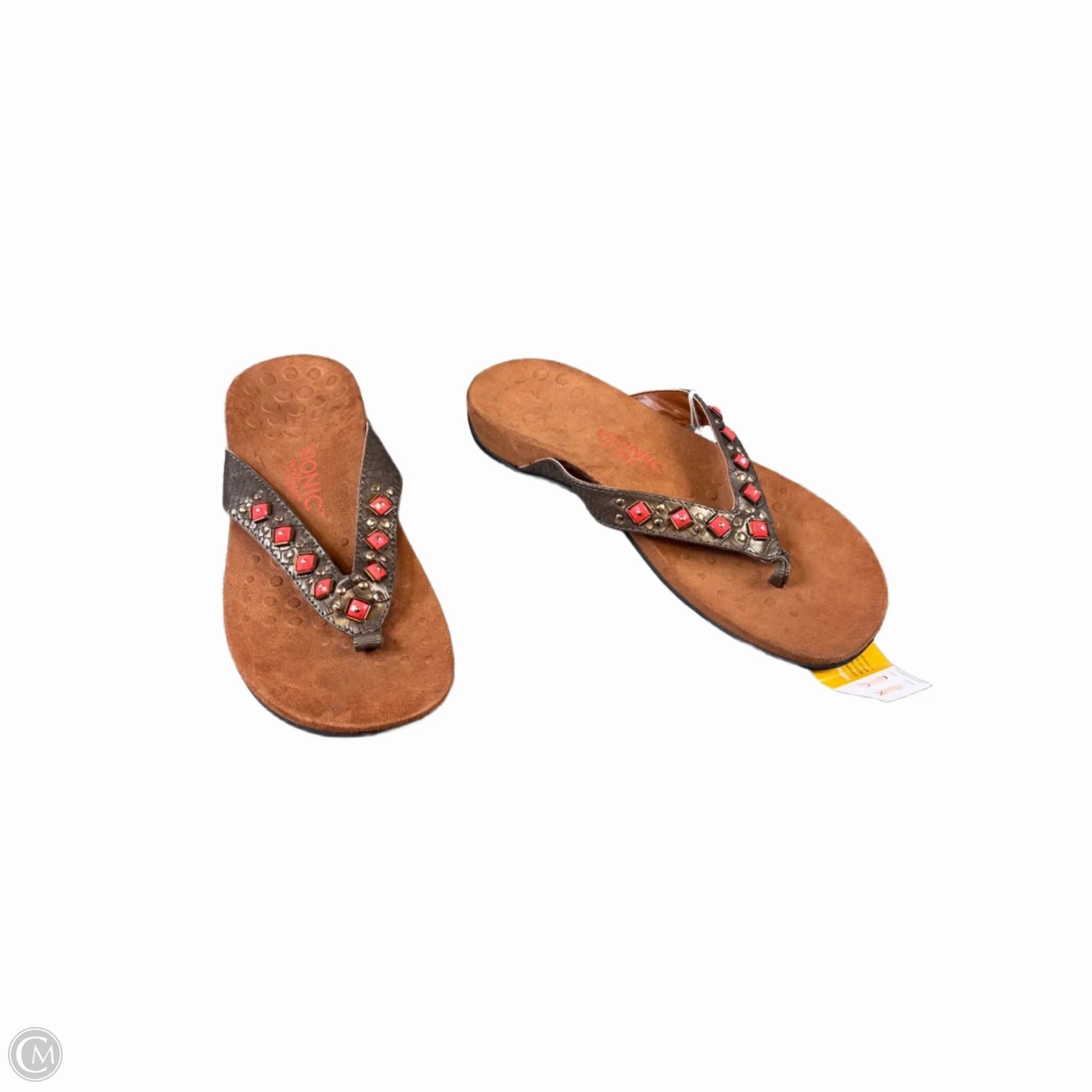 Sandals Flip Flops By Vionic In Brown, Size: 8