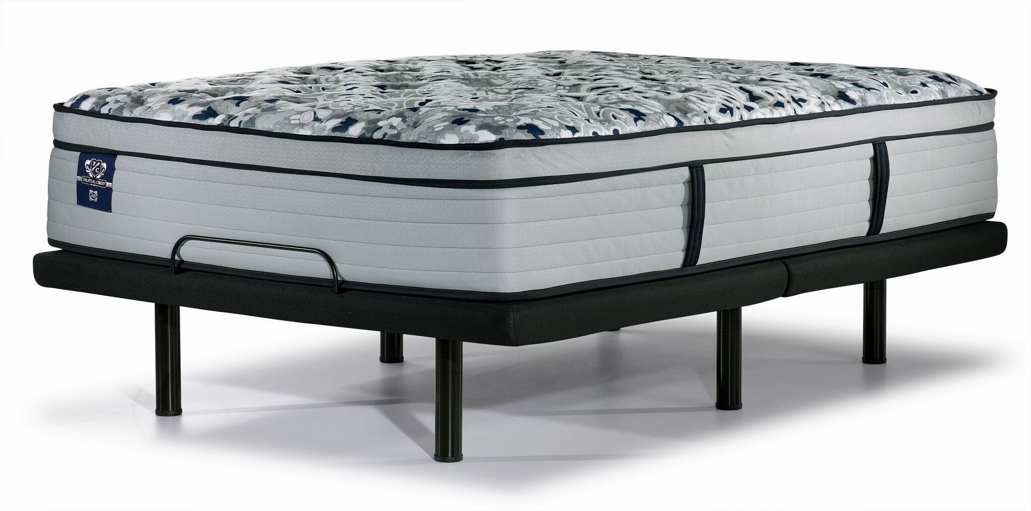 Sealy Posturepedic® Palatial Crest® Kamden II Firm Eurotop Queen Mattress and L2 Motion Pro Adjustable Base
