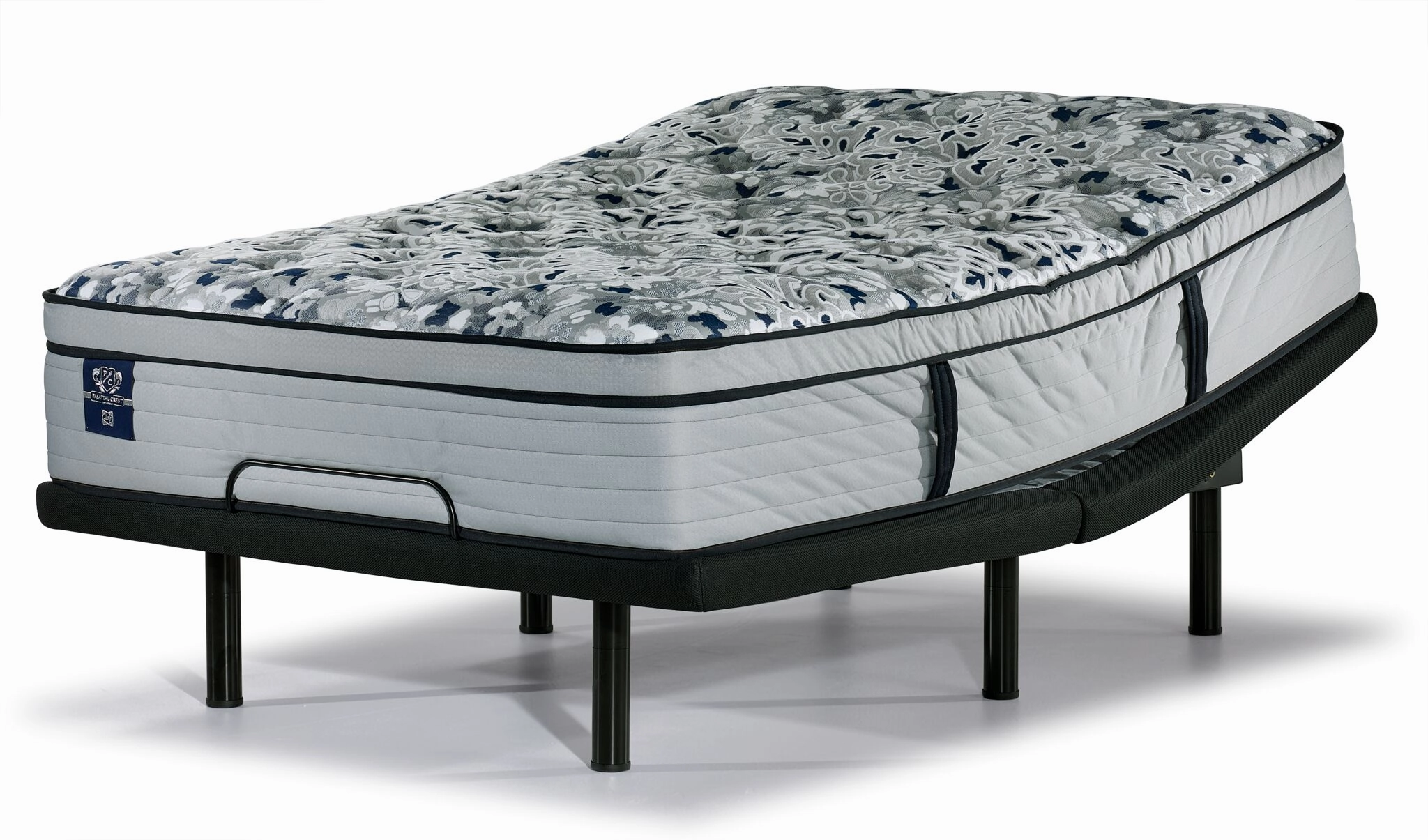 Sealy Posturepedic® Palatial Crest® Tenley II Medium Eurotop Full Mattress and L2 Motion Pro Adjustable Base