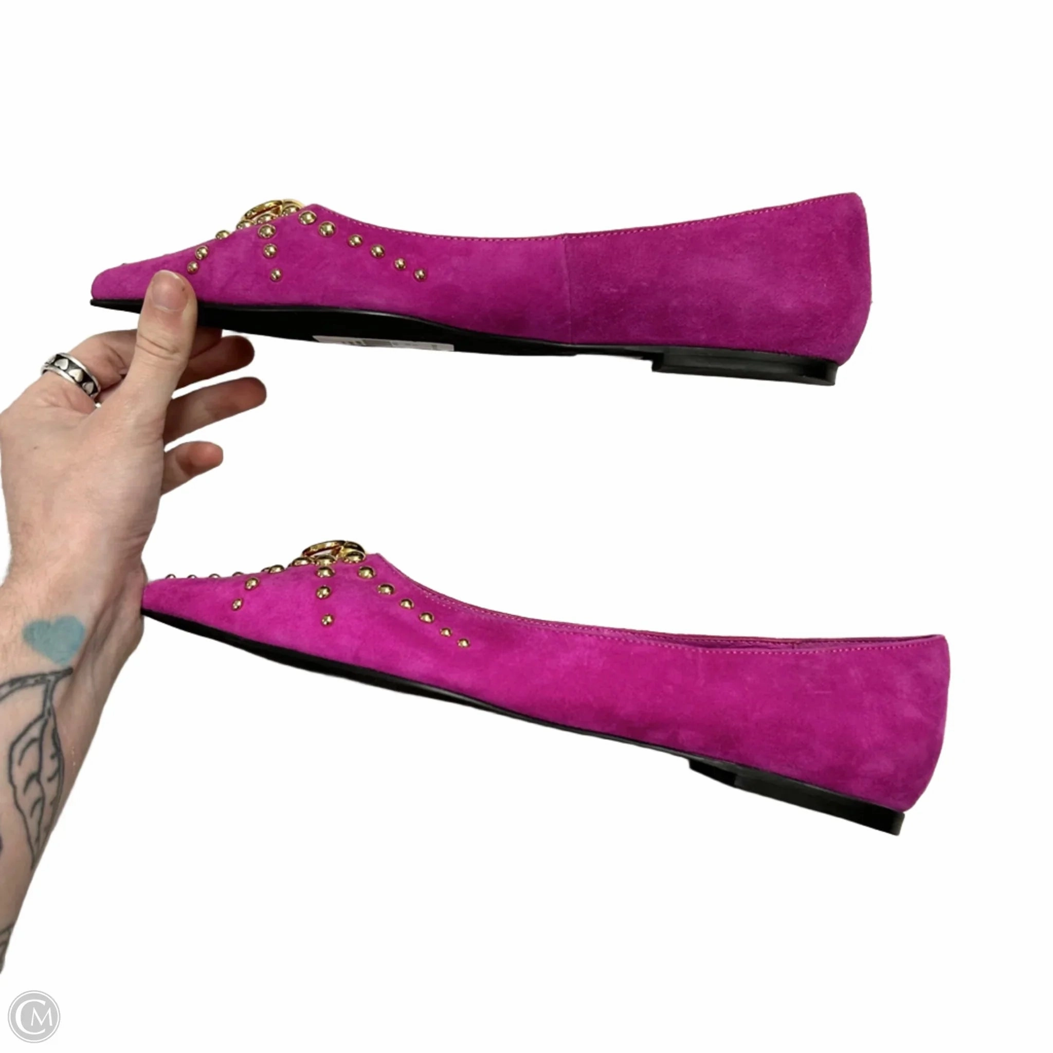 Shoes Flats By Jeffery Campbell In Gold & Purple, Size: 7.5