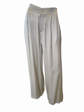 Silky Trouser Pant In Light Grey