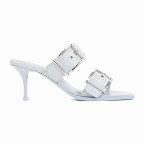 Spring Blue Leather Sandals