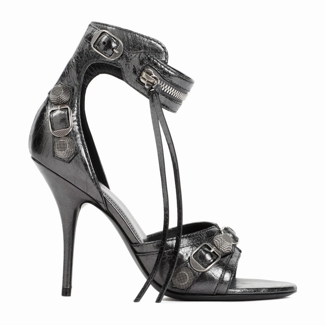 Steel Grey Silver Sheep Leather Cagole H110 Sandals