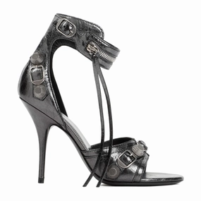 Steel Grey Silver Sheep Leather Cagole H110 Sandals