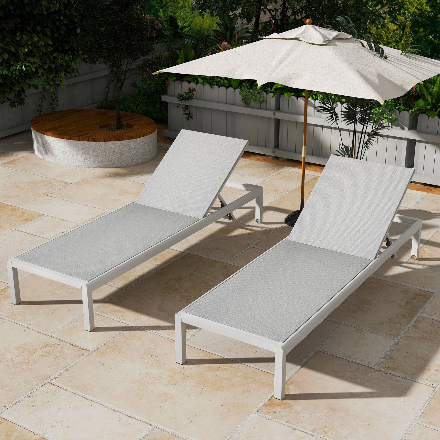 Streamdale Aluminum Outdoor Chaise Lounge Set (2)