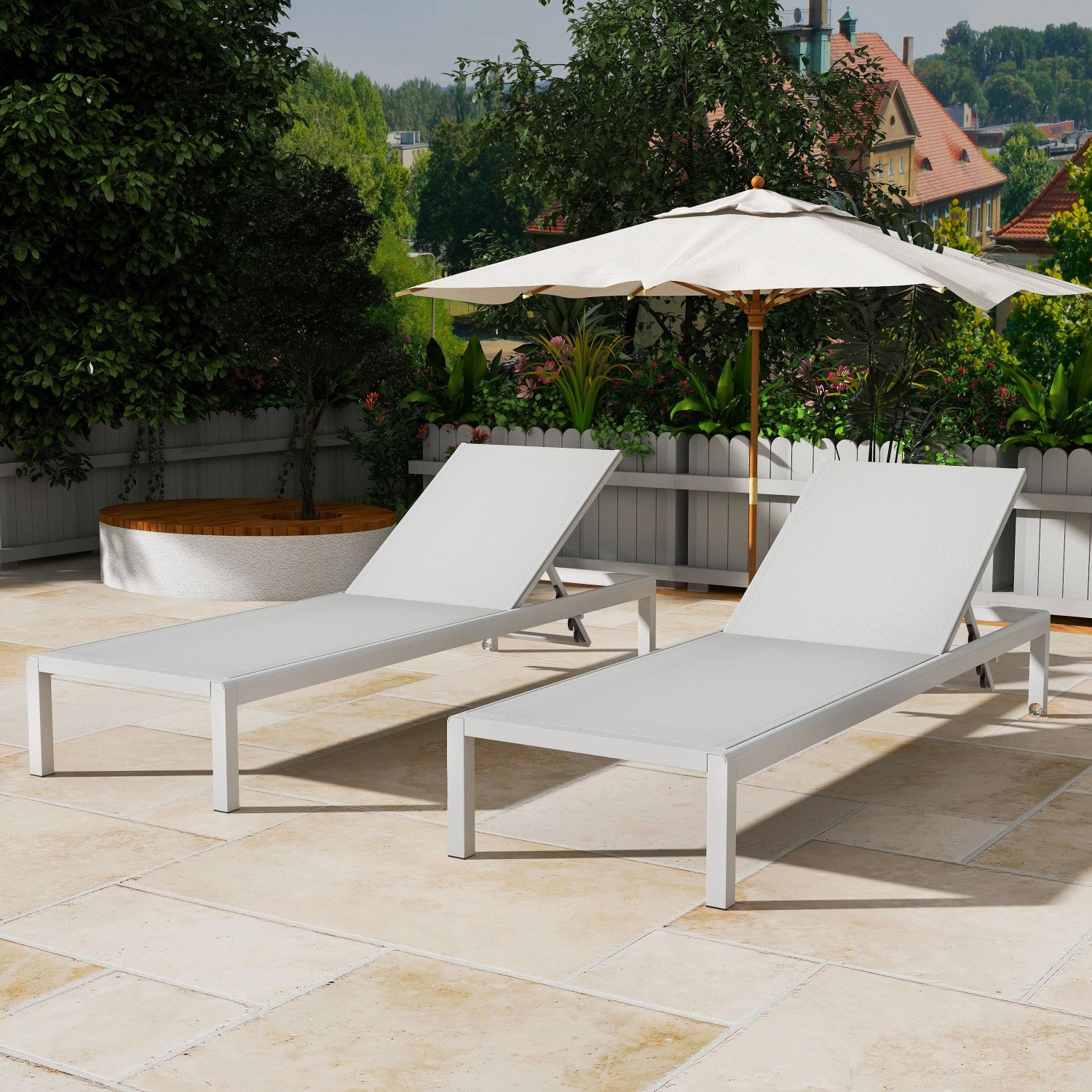 Streamdale Aluminum Outdoor Chaise Lounge Set (2)