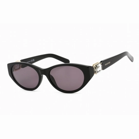Swarovski Women's Sunglasses - Shiny Black Plastic Cat Eye Shape Frame | SK0350 01A