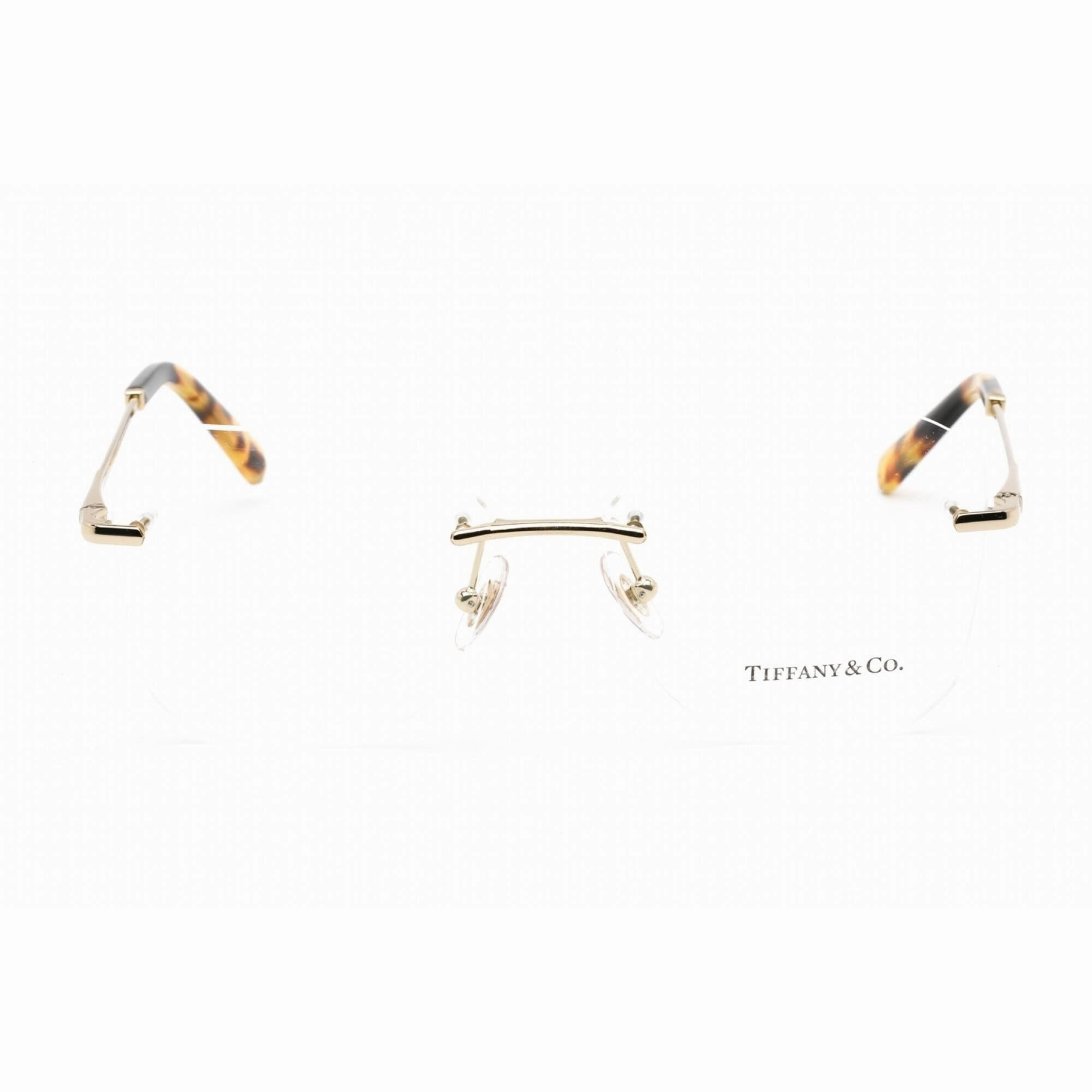 Tiffany Women's Eyeglasses - Clear Lens Pale Gold Metal Cat Eye Frame | 0TF1150 6154