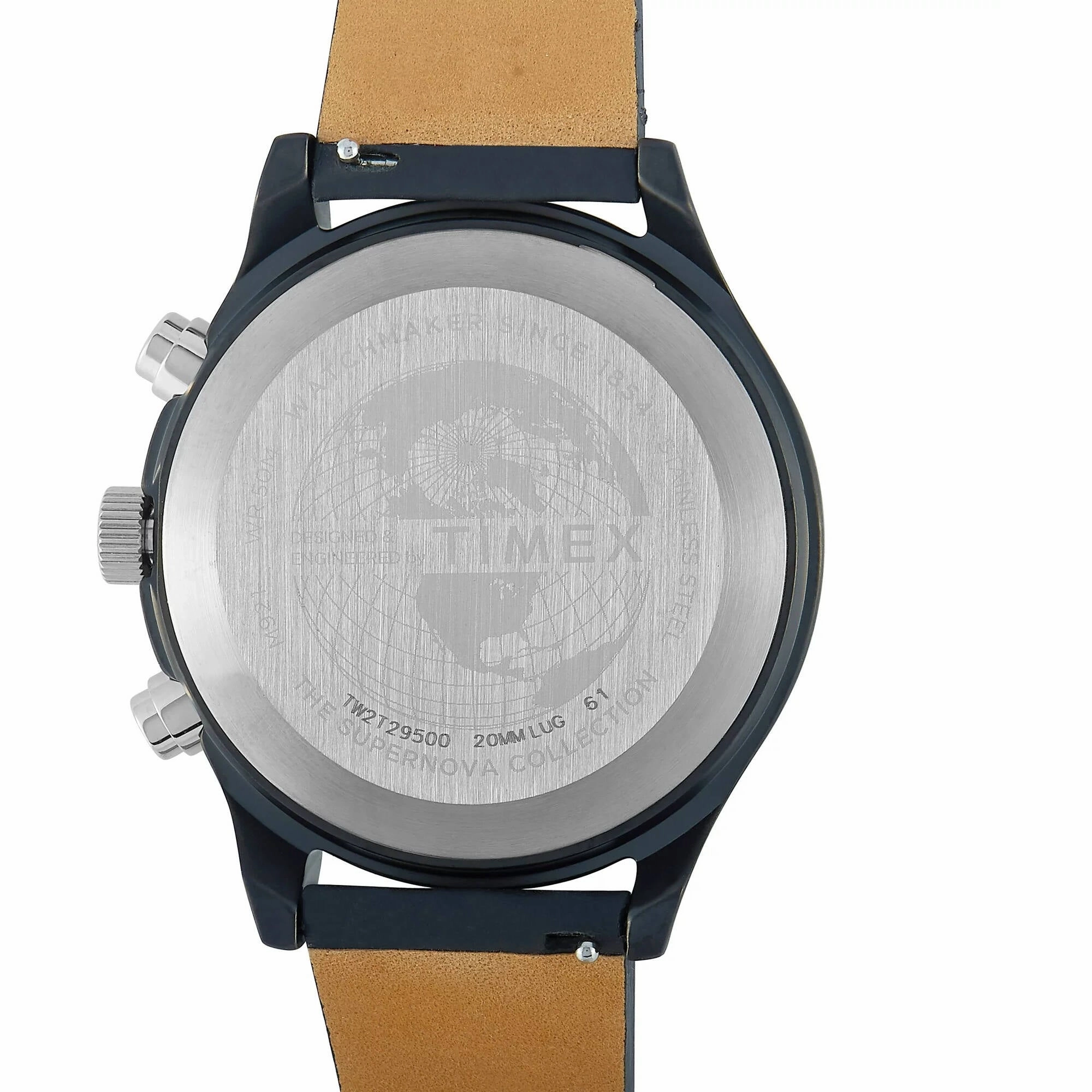 Timex Men's Watch - MK1 Quartz Chronograph Black Dial Leather Strap Date | TW2T29500