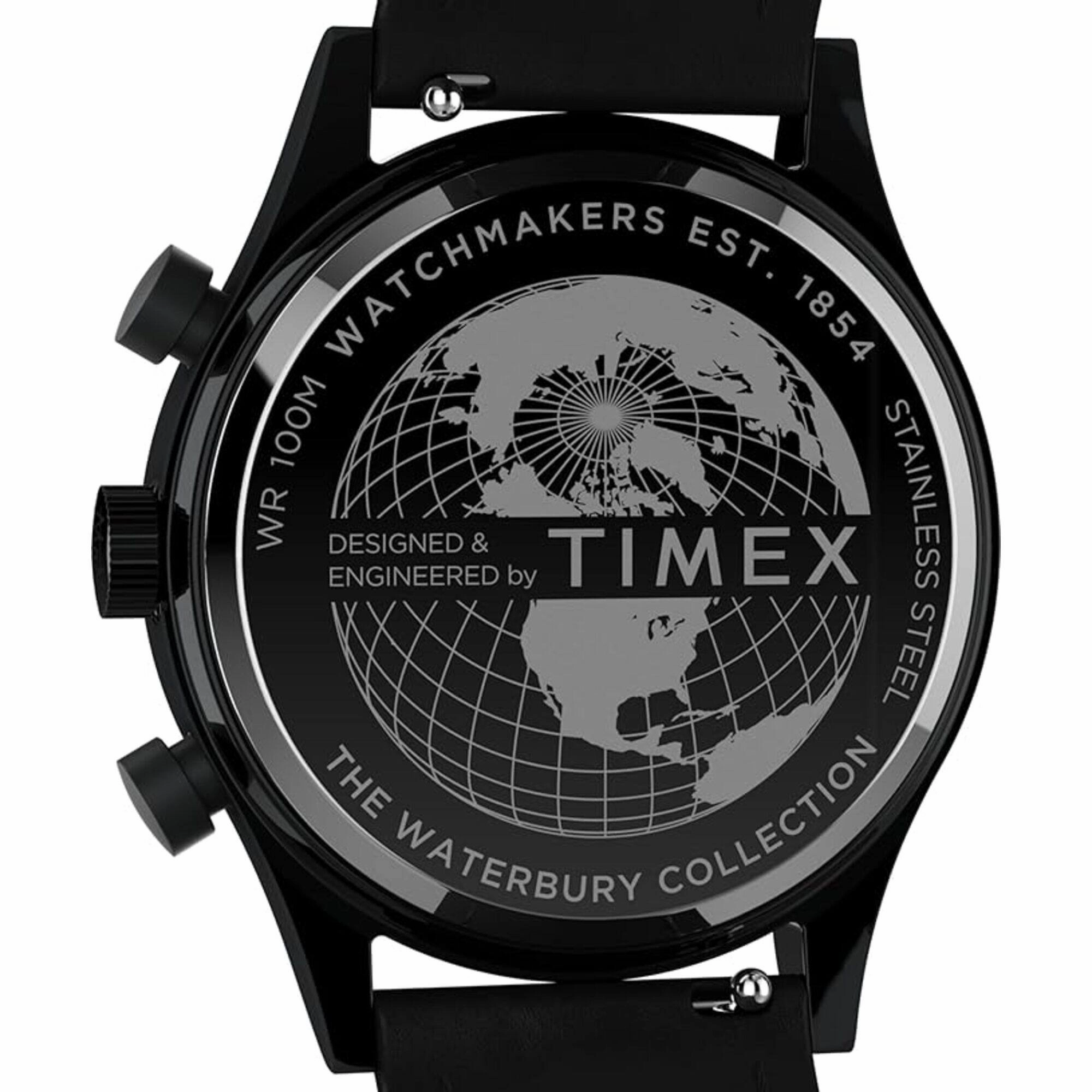 Timex Men's Watch - Waterbury Traditional Fly Back Chrono Black Strap | TW2W48000VQ