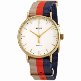 Timex Men's Watch - Weekender Fairfield Beige/Orange/Navy Nylon Strap | TW2P91600