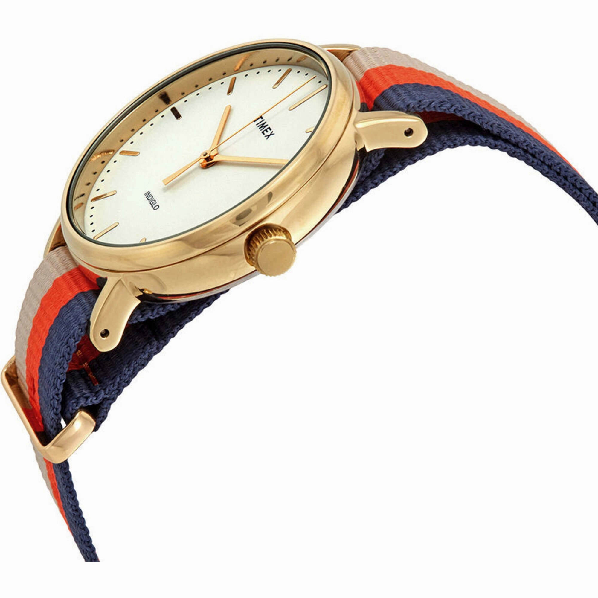 Timex Men's Watch - Weekender Fairfield Beige/Orange/Navy Nylon Strap | TW2P91600