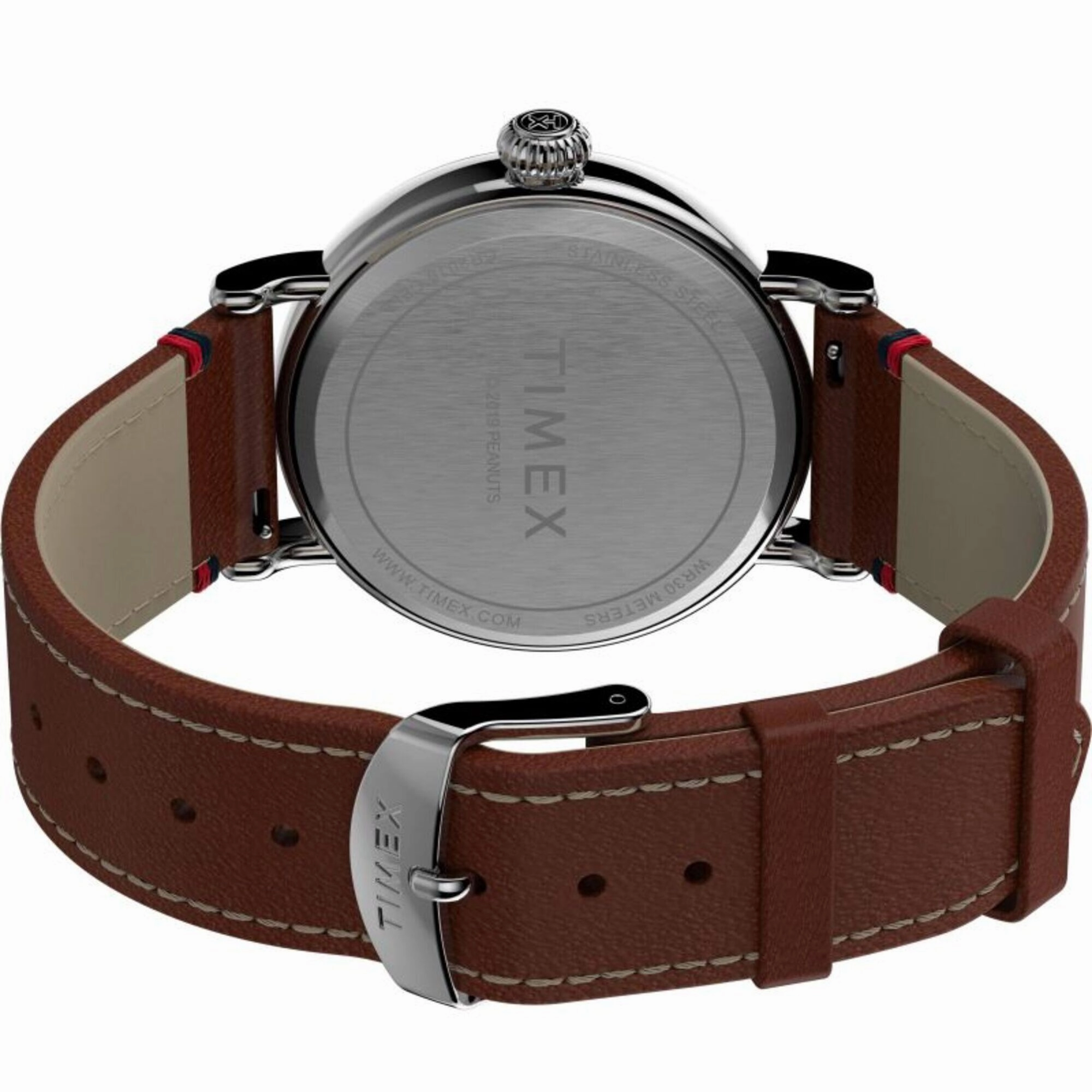 Timex Unisex Watch - Standard Space Snoopy Brown Leather Strap Quartz | TW2T92300