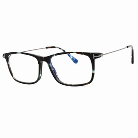 Tom Ford Men's Eyeglasses - Colored Havana Acetate Rectangular Frame | FT5758-B 055