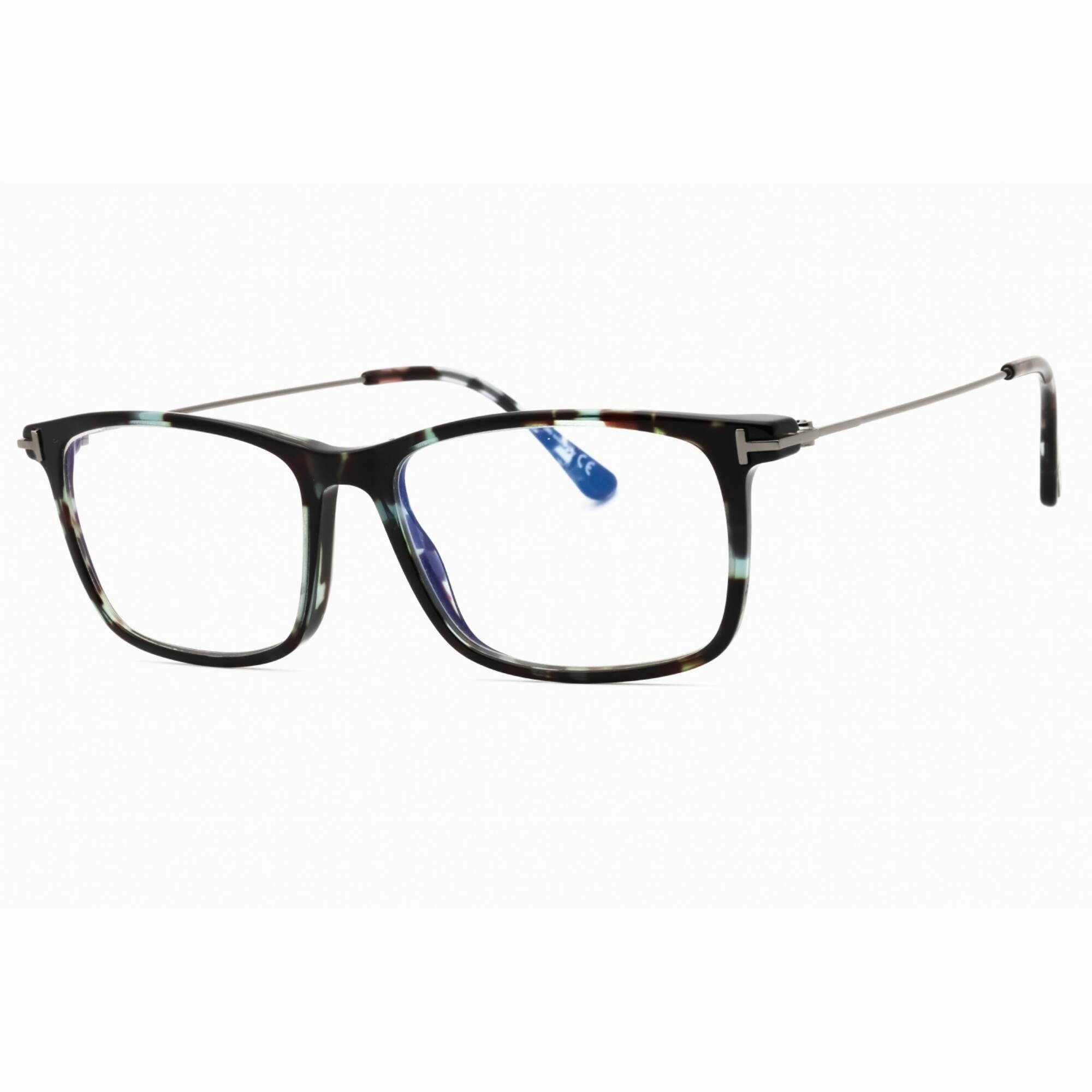 Tom Ford Men's Eyeglasses - Colored Havana Acetate Rectangular Frame | FT5758-B 055