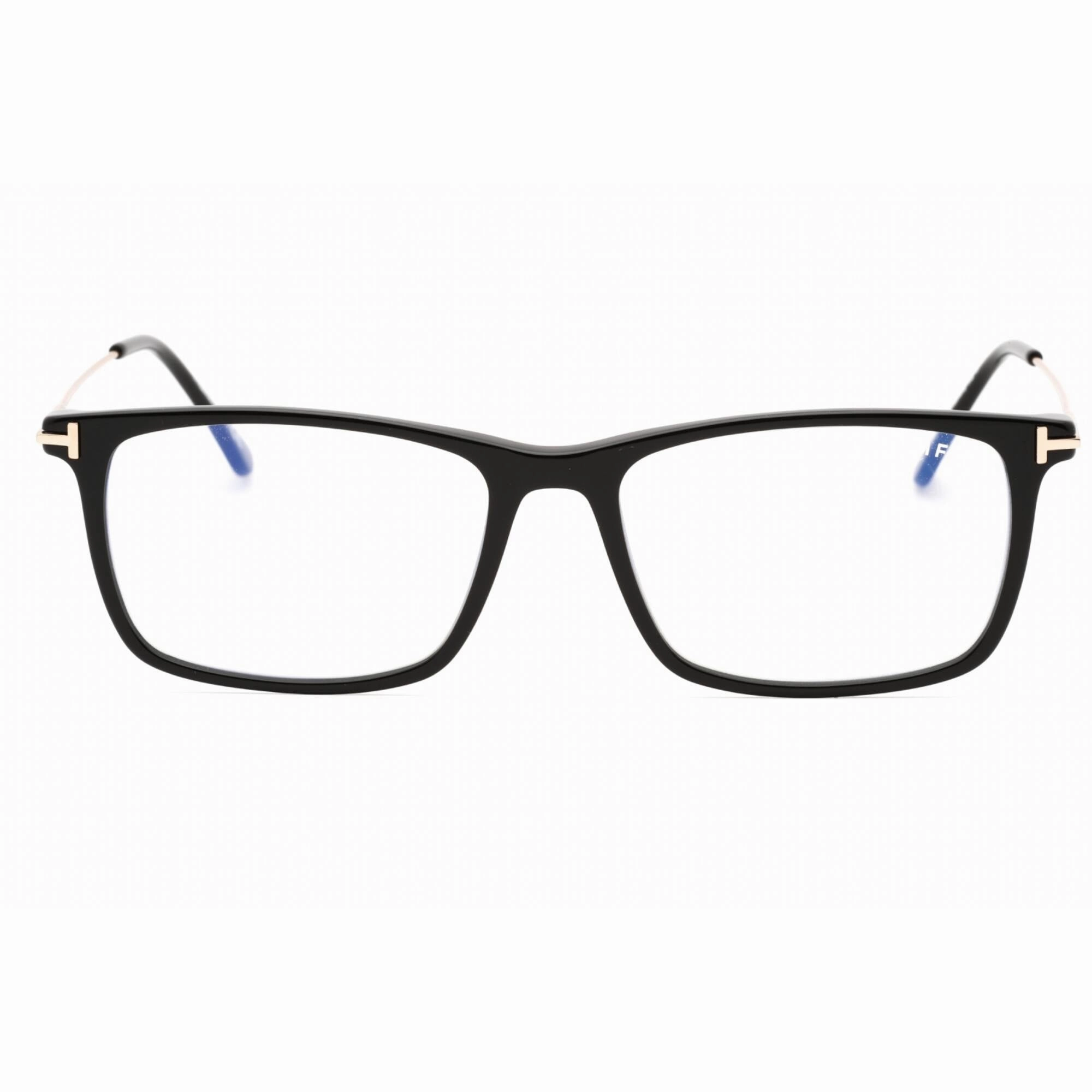 Tom Ford Men's Eyeglasses - Shiny Black Acetate Rectangular Shape Frame | FT5758-B 001