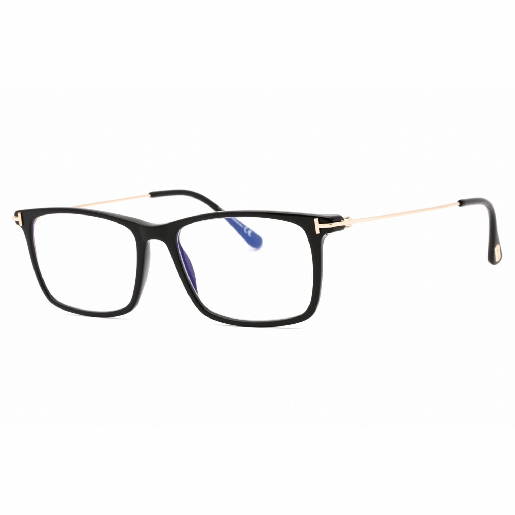 Tom Ford Men's Eyeglasses - Shiny Black Acetate Rectangular Shape Frame | FT5758-B 001