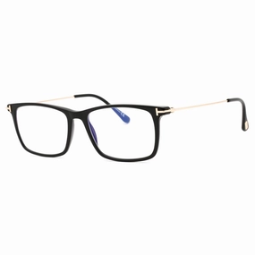 Tom Ford Men's Eyeglasses - Shiny Black Acetate Rectangular Shape Frame | FT5758-B 001