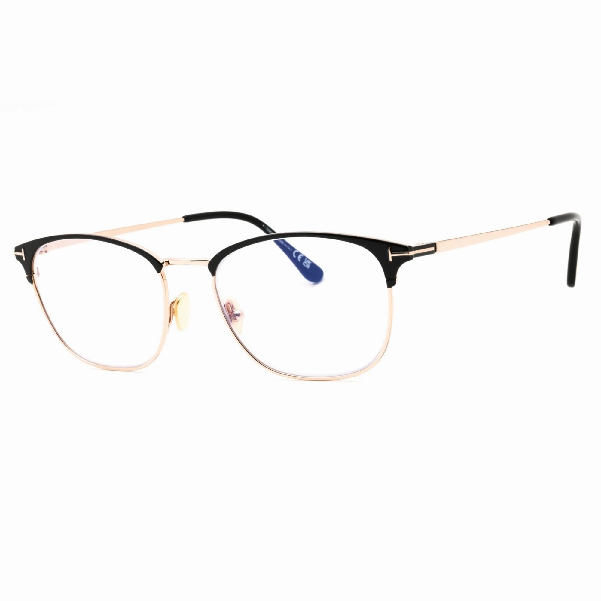 Tom Ford Men's Eyeglasses - Shiny Black Metal Cat Eye Full Rim Frame | FT5750-B 001