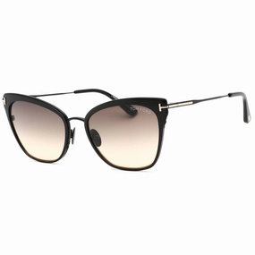 Tom Ford Women's Sunglasses - Shiny Black Frame Gradient Smoke Lens | FT0843 01B