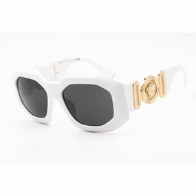 Versace Women's Sunglasses - White Shield Shape Frame Dark Grey Lens | VE4424U 314/87