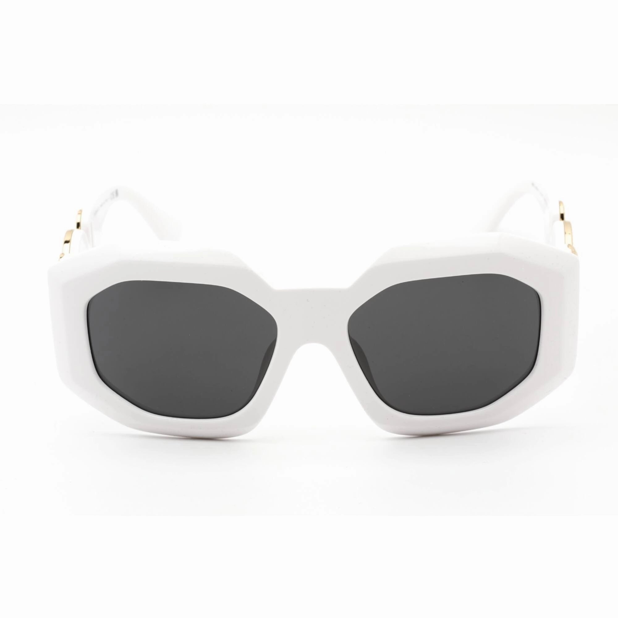 Versace Women's Sunglasses - White Shield Shape Frame Dark Grey Lens | VE4424U 314/87